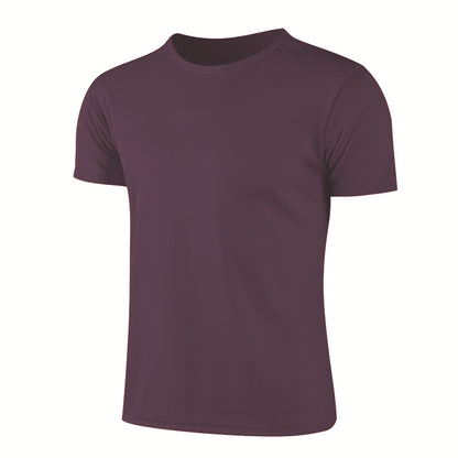 Adult Men's Quick Dry Round Neck Short Sleeve T-Shirt
